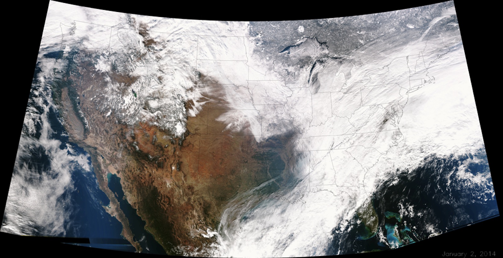 Major Blizzard Visible from Space